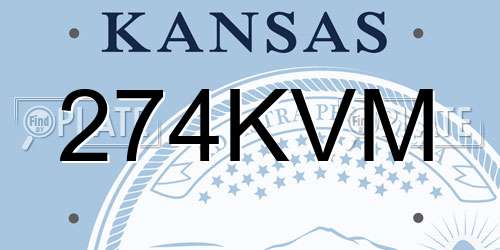 274KVM Kansas License Plate
