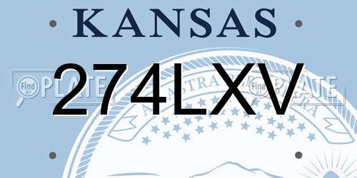 274LXV Kansas License Plate