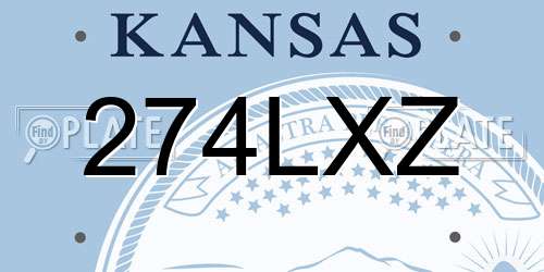 274LXZ Kansas License Plate
