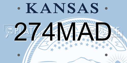 274MAD Kansas License Plate