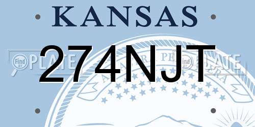 274NJT Kansas License Plate