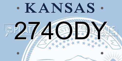 274ODY Kansas License Plate