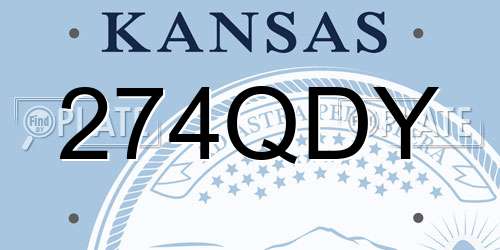 274QDY Kansas License Plate
