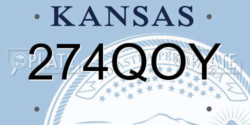 274QOY Kansas License Plate