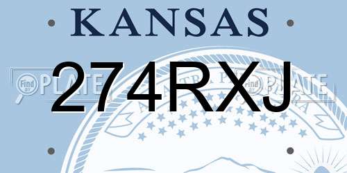 274RXJ Kansas License Plate