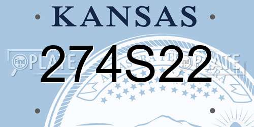 274S22 Kansas License Plate