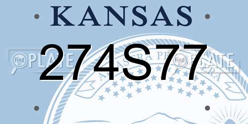 274S77 Kansas License Plate