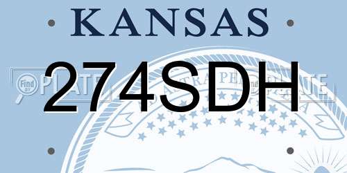 274SDH Kansas License Plate