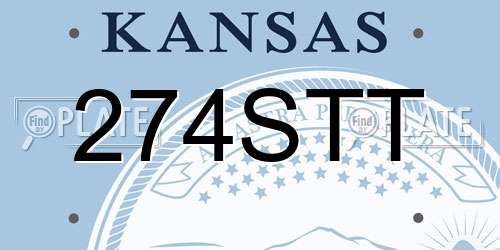 274STT Kansas License Plate