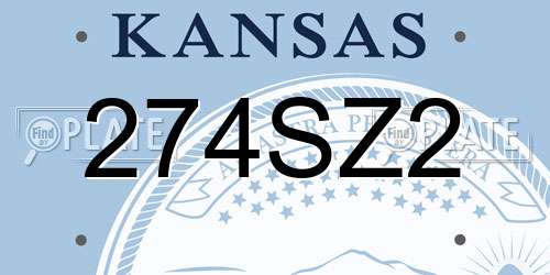 274SZ2 Kansas License Plate