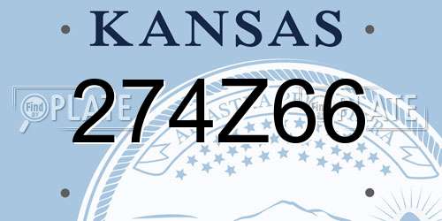 274Z66 Kansas License Plate
