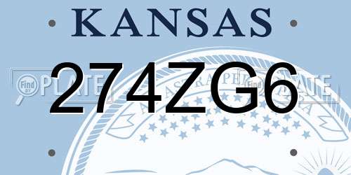 274ZG6 Kansas License Plate