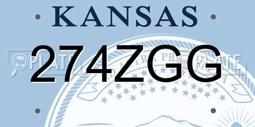274ZGG Kansas License Plate