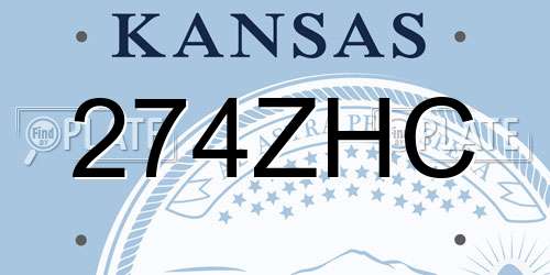274ZHC Kansas License Plate
