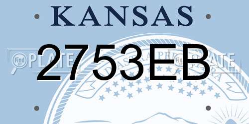 2753EB Kansas License Plate