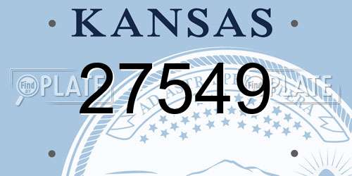 27549 Kansas License Plate