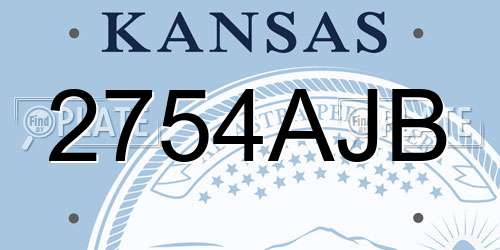 2754AJB Kansas License Plate