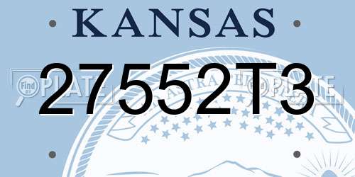 27552T3 Kansas License Plate