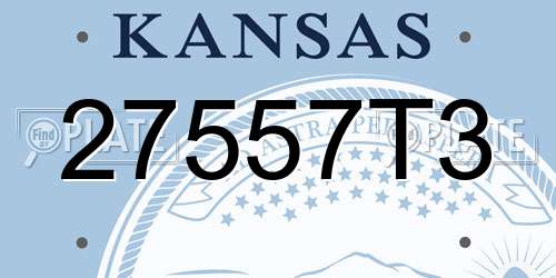 27557T3 Kansas License Plate