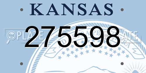 275598 Kansas License Plate