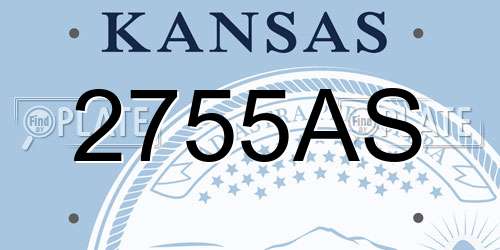 2755AS Kansas License Plate