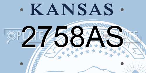 2758AS Kansas License Plate