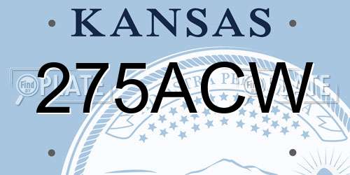 275ACW Kansas License Plate
