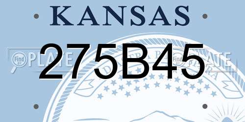 275B45 Kansas License Plate