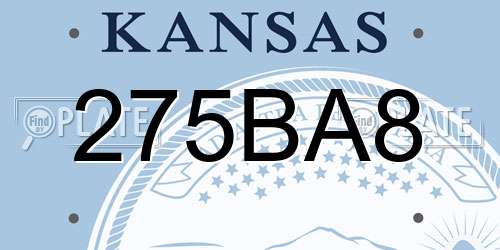 275BA8 Kansas License Plate