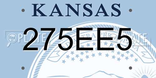275EE5 Kansas License Plate