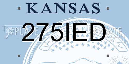 275IED Kansas License Plate