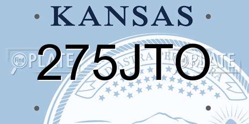275JTO Kansas License Plate