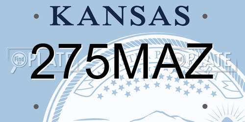 275MAZ Kansas License Plate
