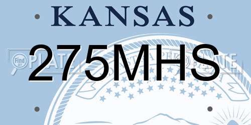 275MHS Kansas License Plate