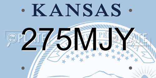 275MJY Kansas License Plate