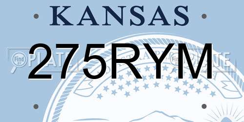 275RYM Kansas License Plate