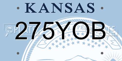 275YOB Kansas License Plate