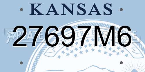 27697M6 Kansas License Plate