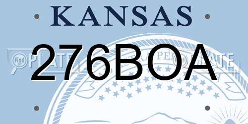 276BOA Kansas License Plate