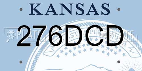 276DCD Kansas License Plate