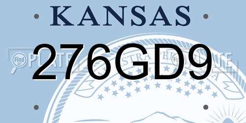 276GD9 Kansas License Plate
