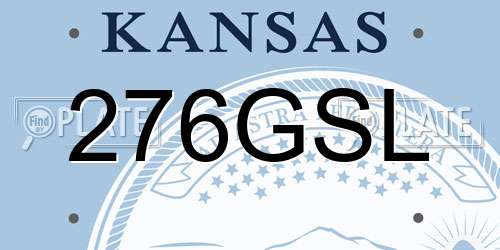 276GSL Kansas License Plate