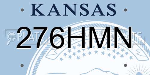 276HMN Kansas License Plate