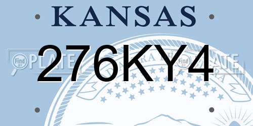 276KY4 Kansas License Plate