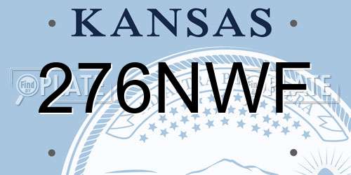 276NWF Kansas License Plate