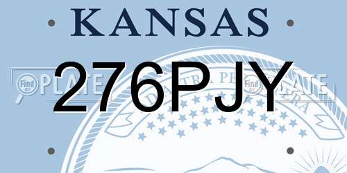 276PJY Kansas License Plate
