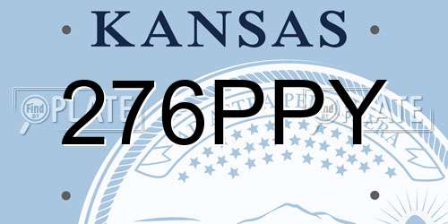 276PPY Kansas License Plate