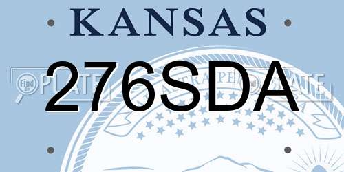 276SDA Kansas License Plate