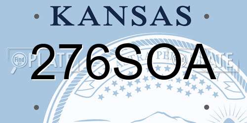 276SOA Kansas License Plate