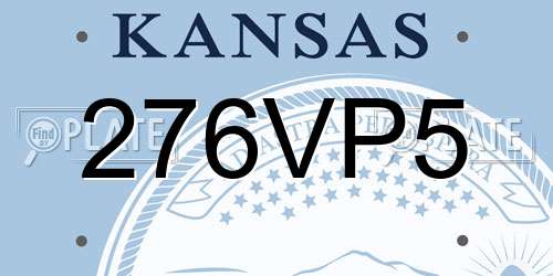 276VP5 Kansas License Plate